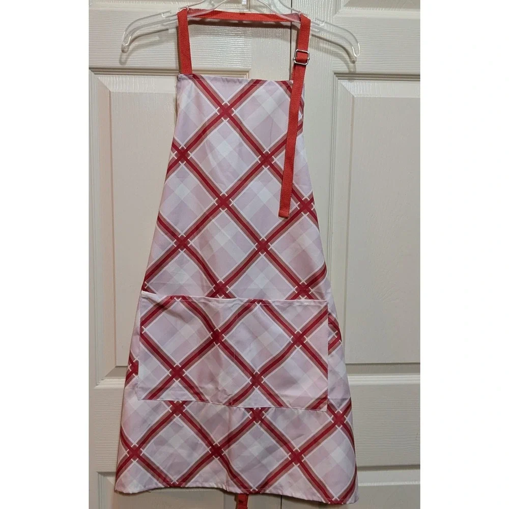 Sewing Down South Craig Conover Perfectly Plaid Cooking Apron Red Pink White OS